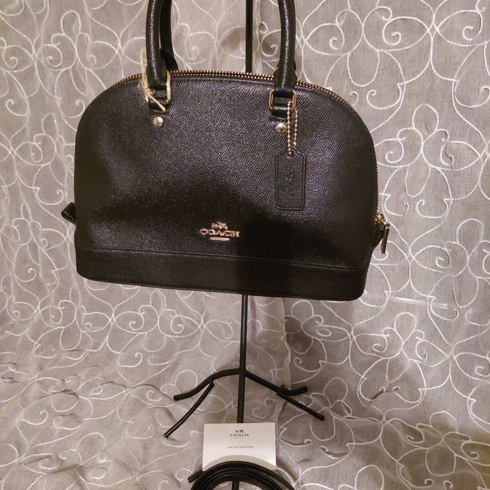 Coach Mini Sierra In Black, Gold Hardware.